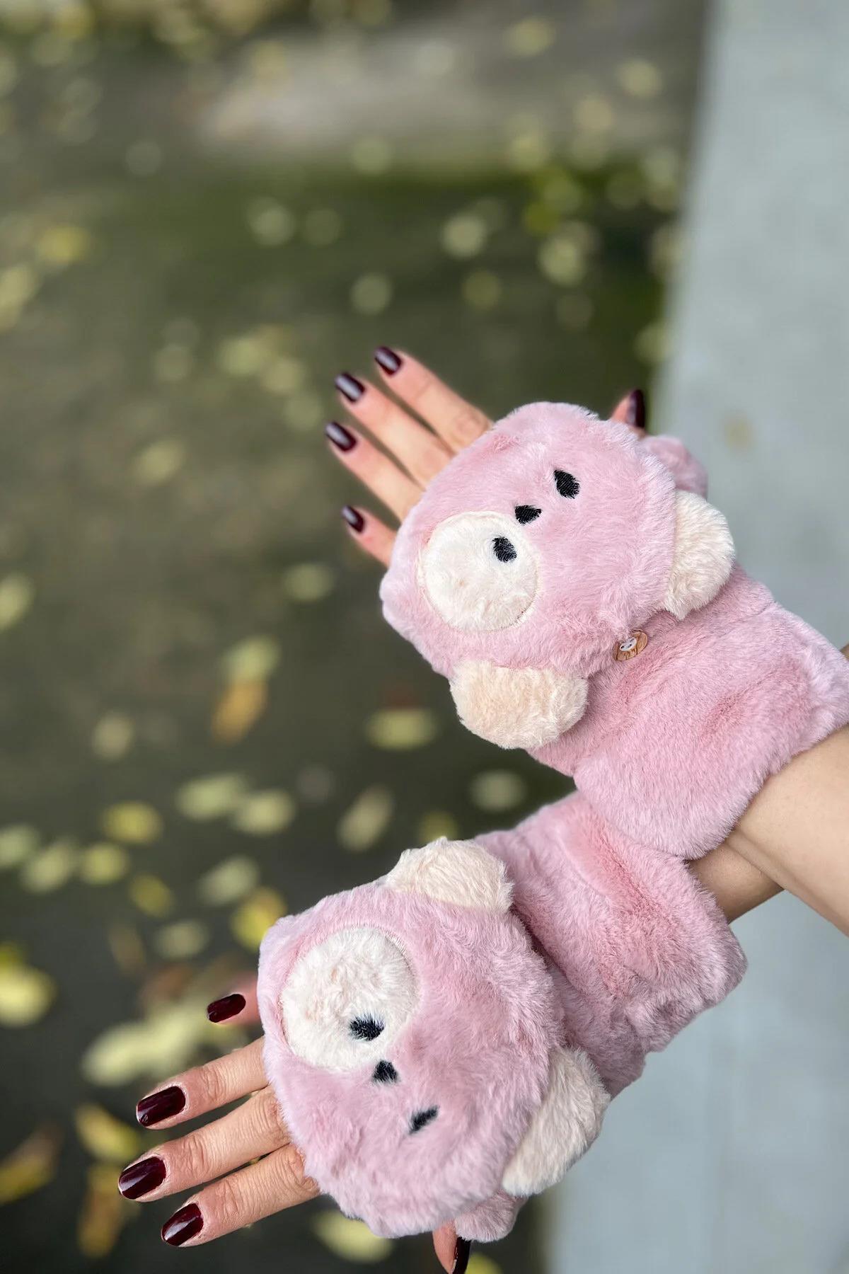 Ratatuy İçi Polar Düğme Detaylı Polar Eldiven