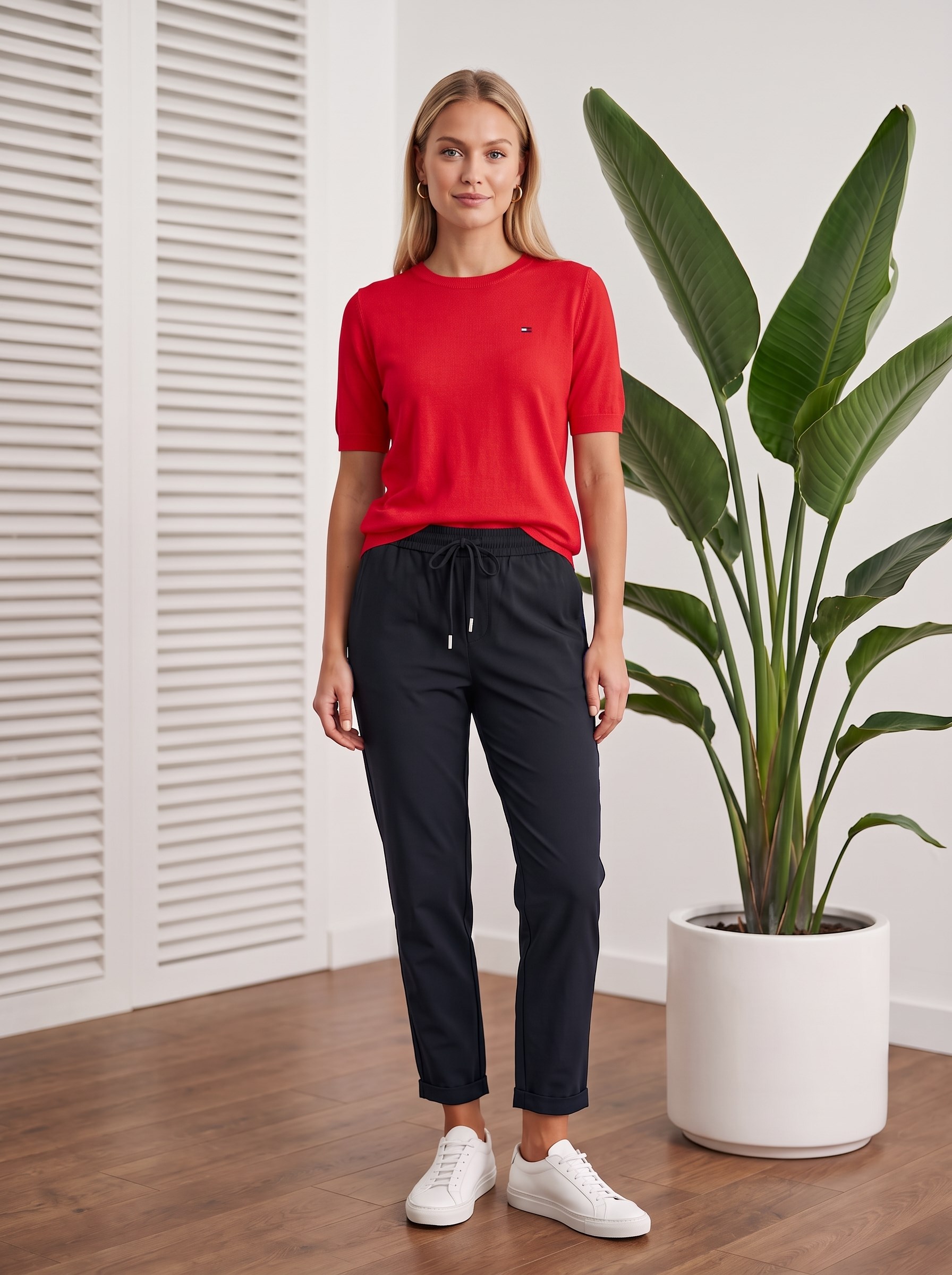 Basic Beli Lastikli Duble Paça Havuç Kesim Pantolon