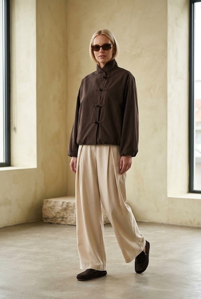 Geisha Tie-Up Bomber Oversize Ceket