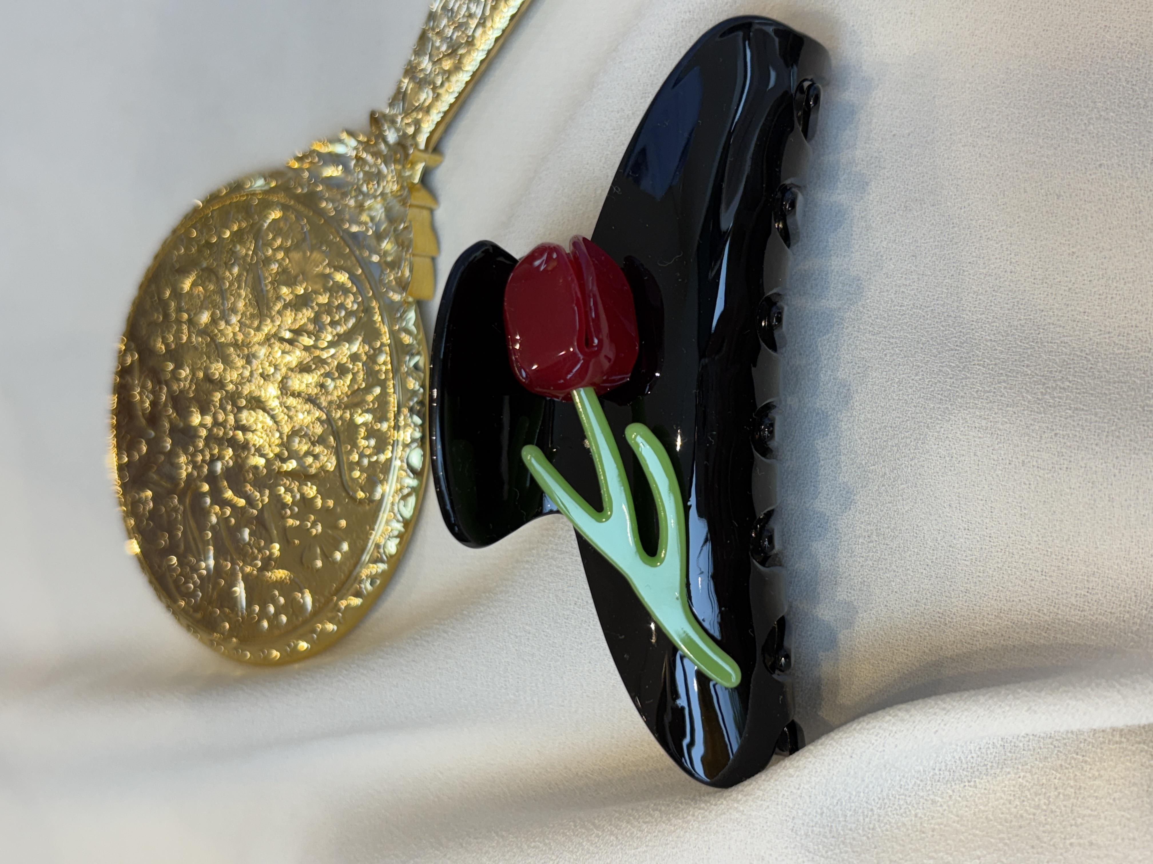 Red Rose Tasarım Lüks Kemik Mandal Toka