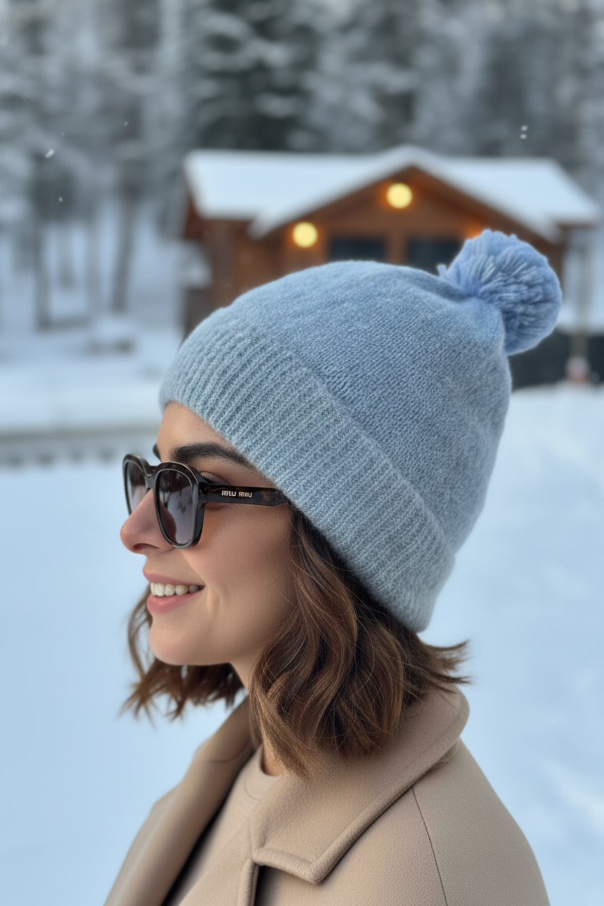 Benny Tasarım Soft Dokulu  İçi Kürklü Premium Ponponlu Bere