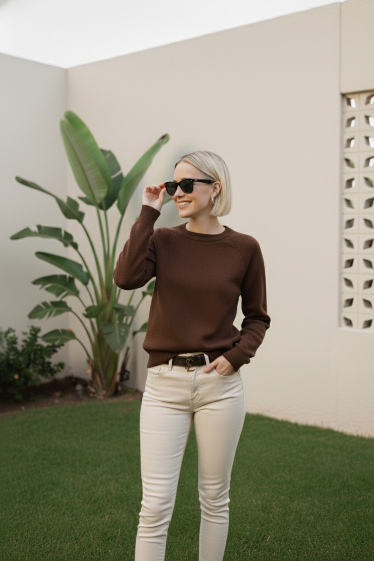 Bisiklet Yaka Basic Kısa Bel Detaylı Triko Kazak