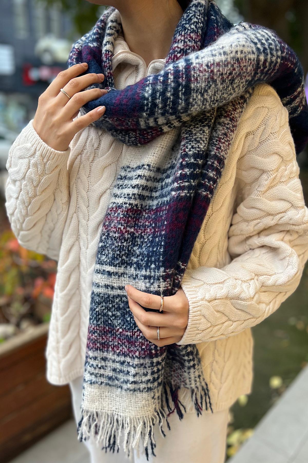 Tocco Bouclé 100%Buklet Premium Geniş Atkı (180 x 75 cm.)