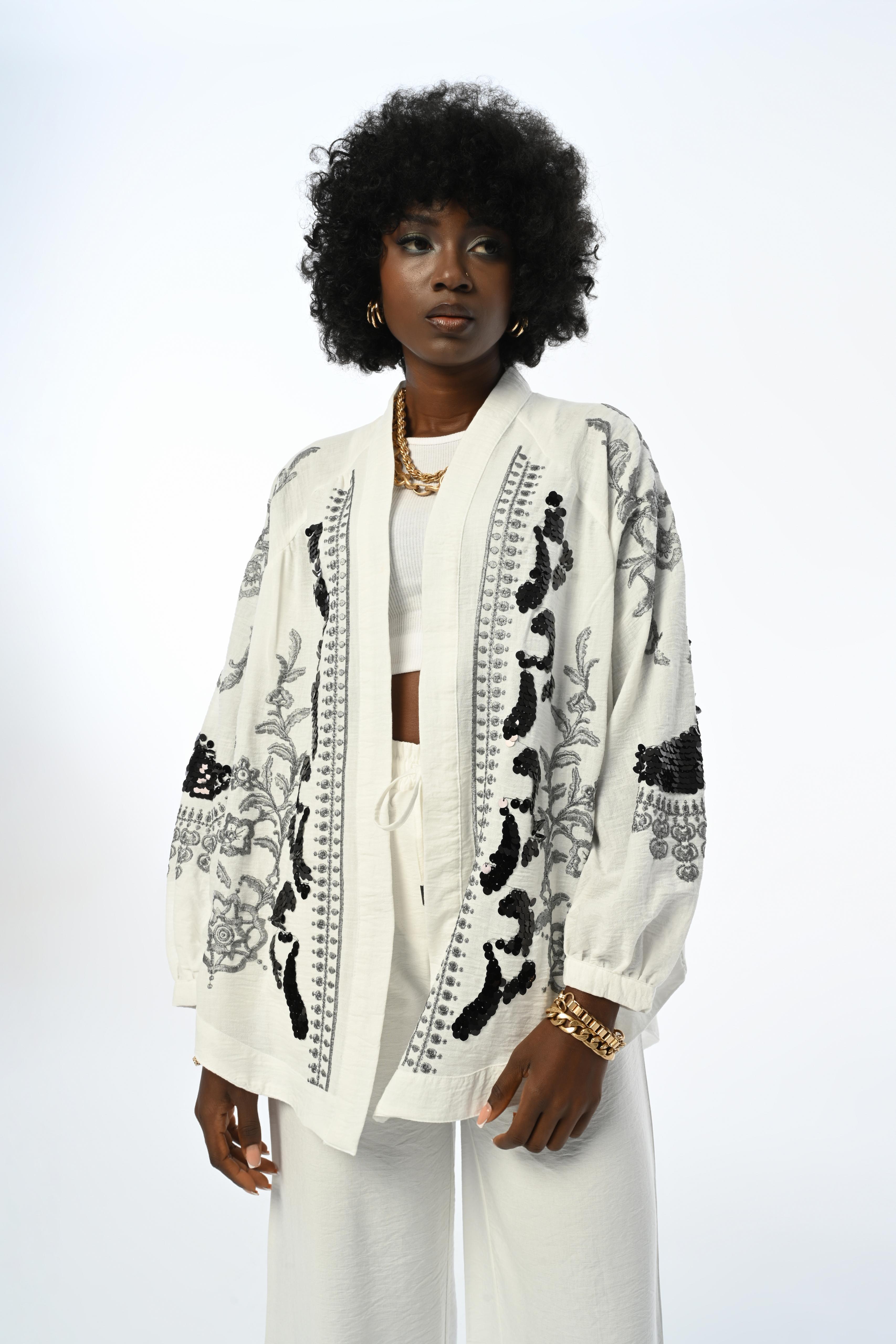 Giardini Black Flows Özel Tasarım Oversize Kimono