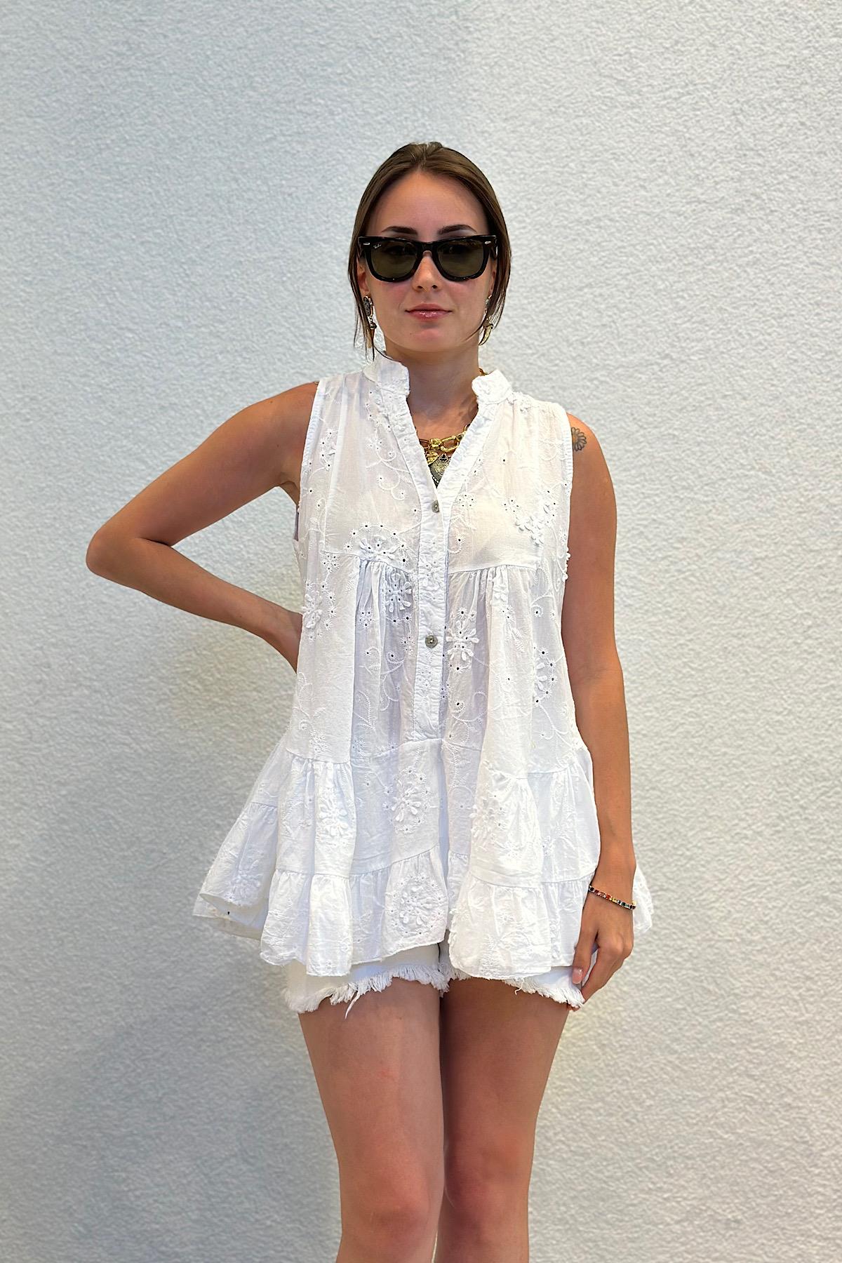 İtalyan Fisto Detaylı Mini Tunik Elbise