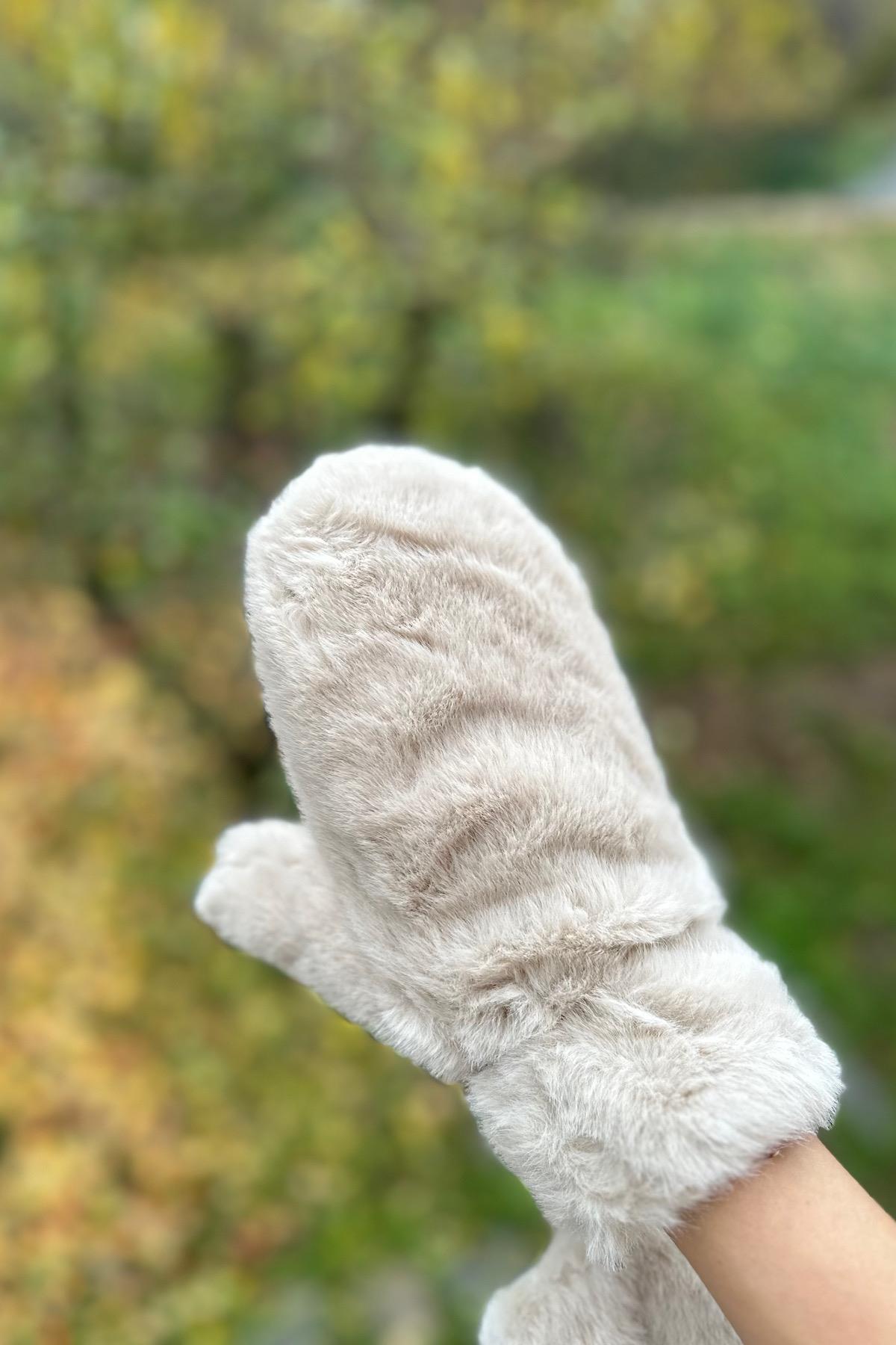 Alpaka Tasarım Peluş Parmaksız Eldiven