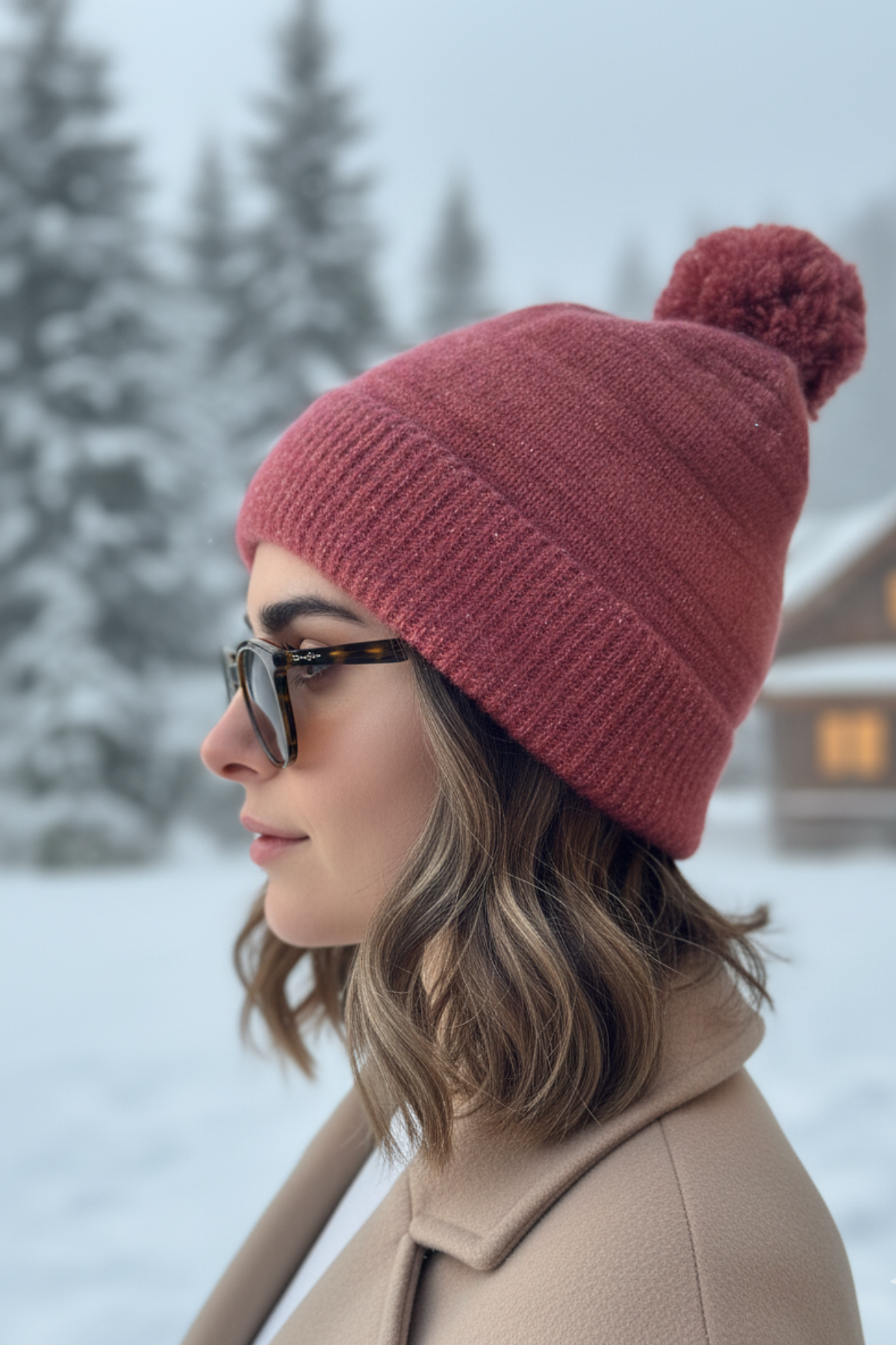 Benny Tasarım Soft Dokulu  İçi Kürklü Premium Ponponlu Bere