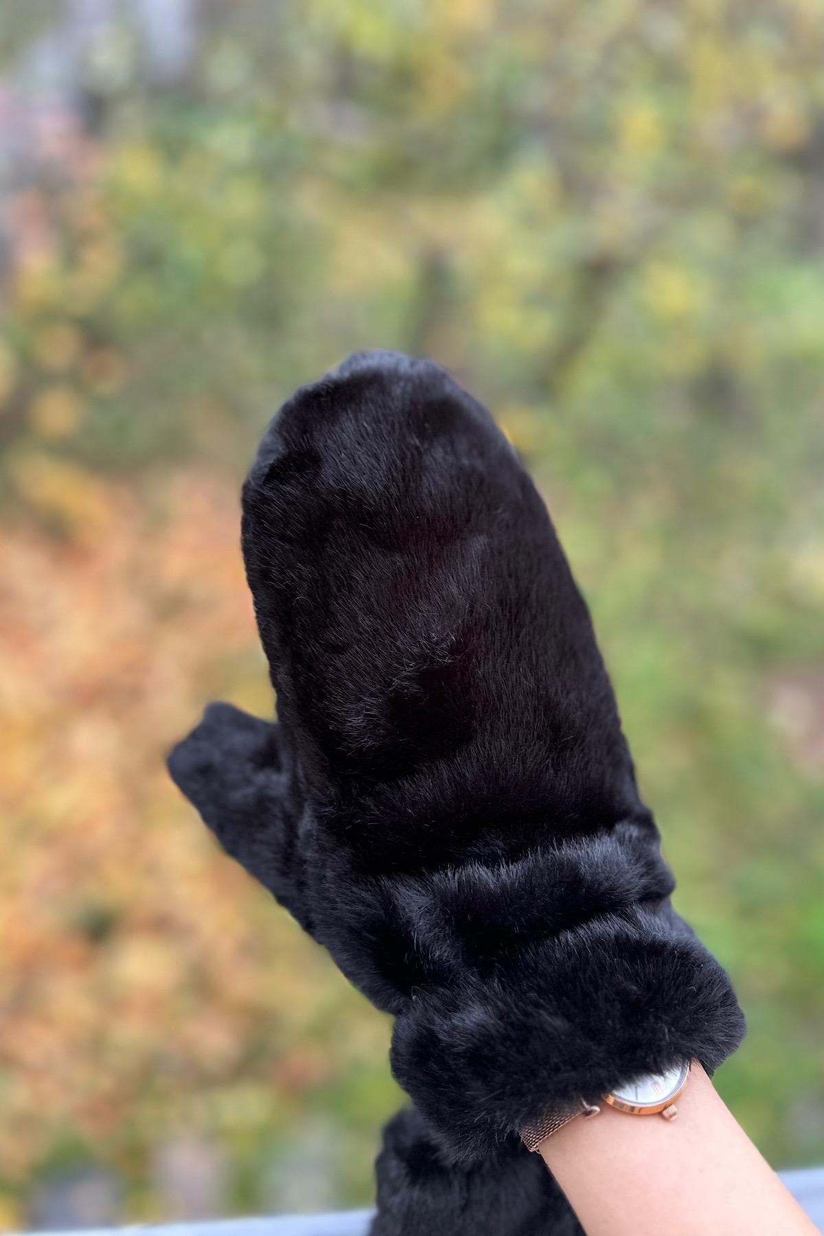 Alpaka Tasarım Peluş Parmaksız Eldiven