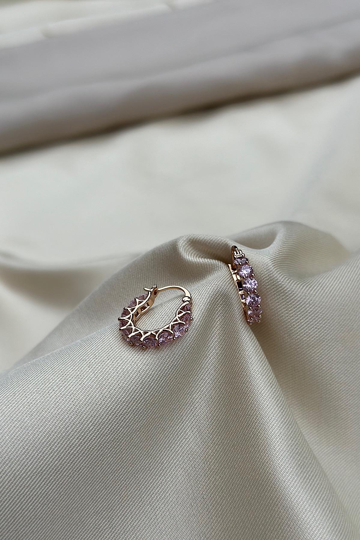 18K Gold Kaplama Diamond Garden Design Premium Küpe