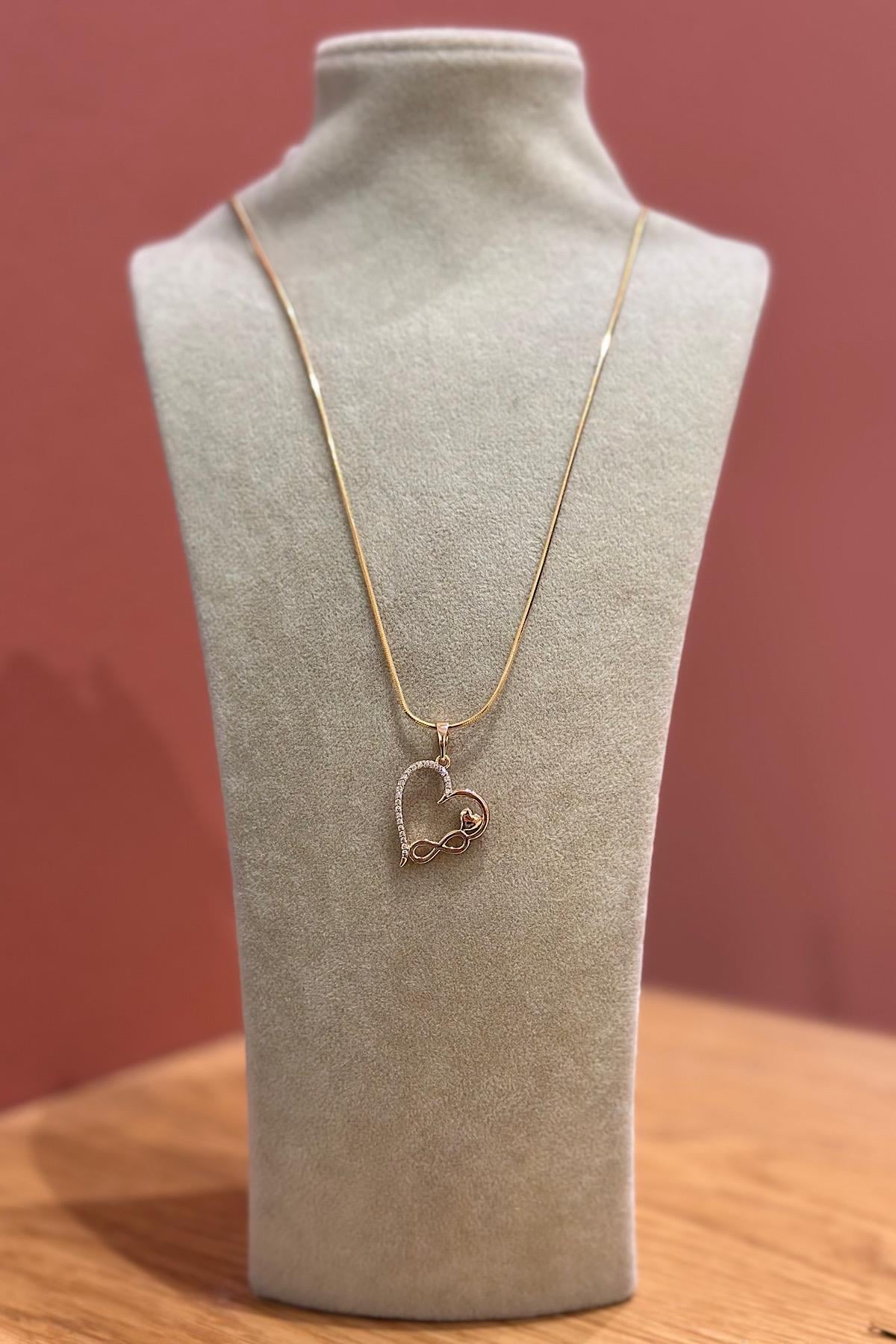 Sonsuz Kalp Detaylı Çelik Kolye