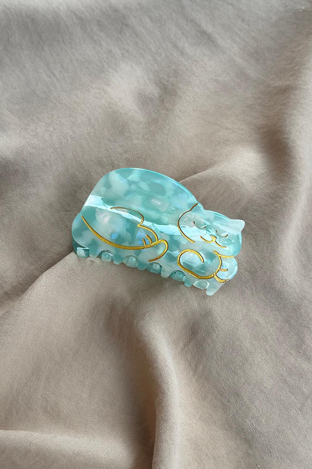 Sweat Tabble Cat Design Lüks Kemik Mandal Toka