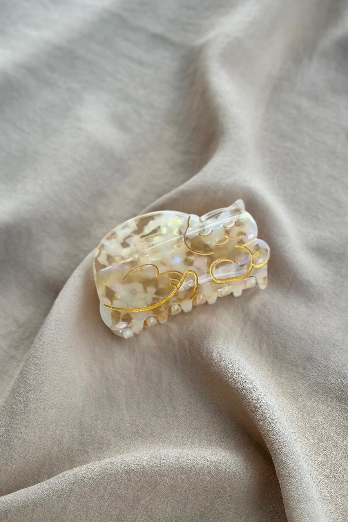 Sweat Tabble Cat Design Lüks Kemik Mandal Toka