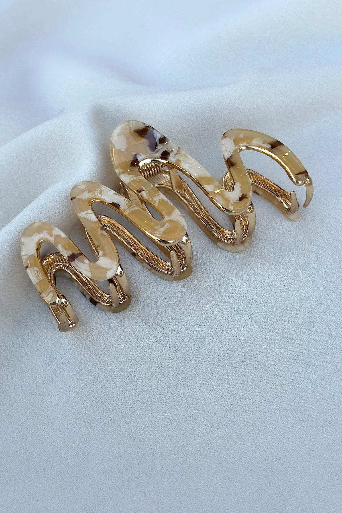 Wave Tasarım Lüks Kemik Mandal Toka