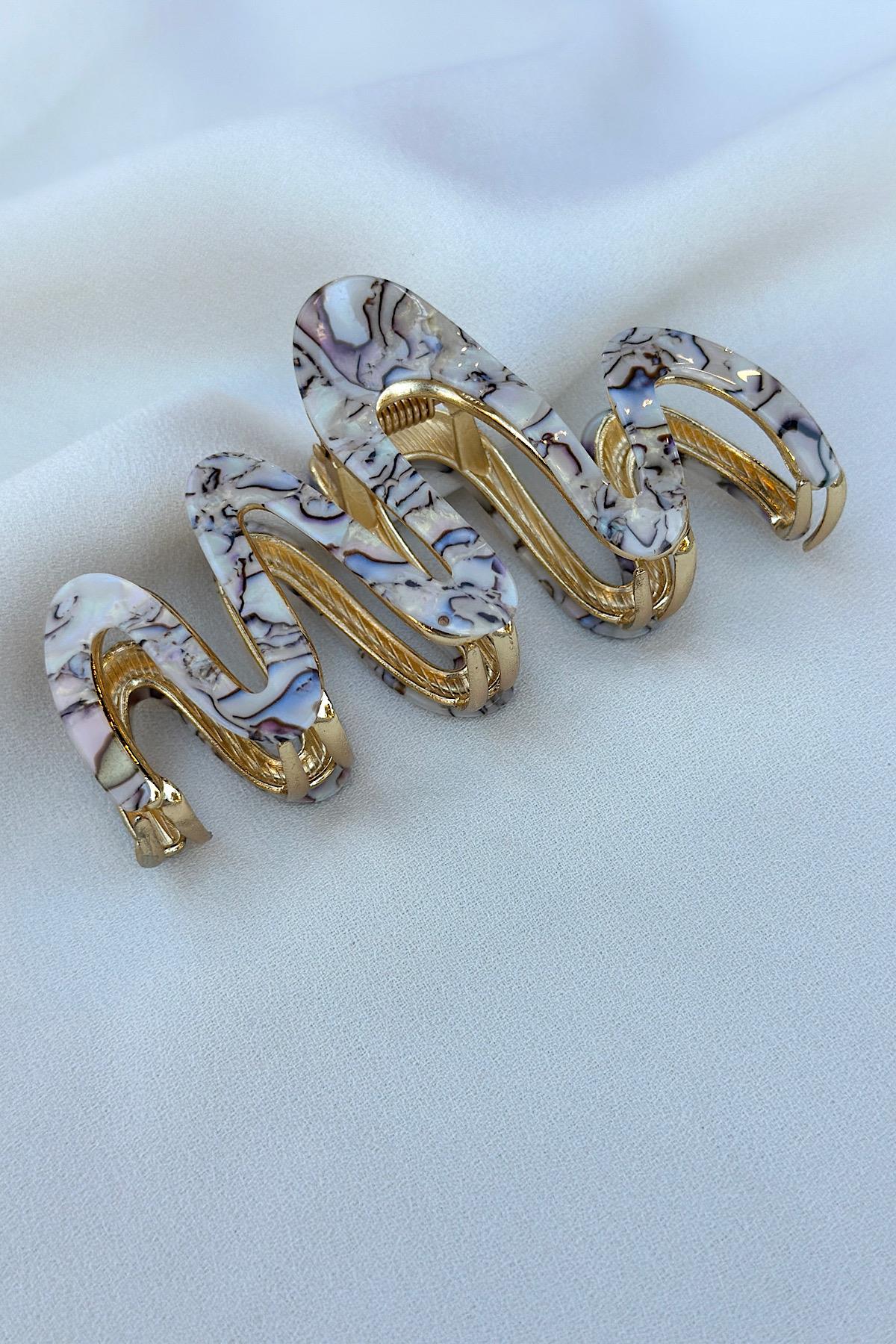 Wave Tasarım Lüks Kemik Mandal Toka