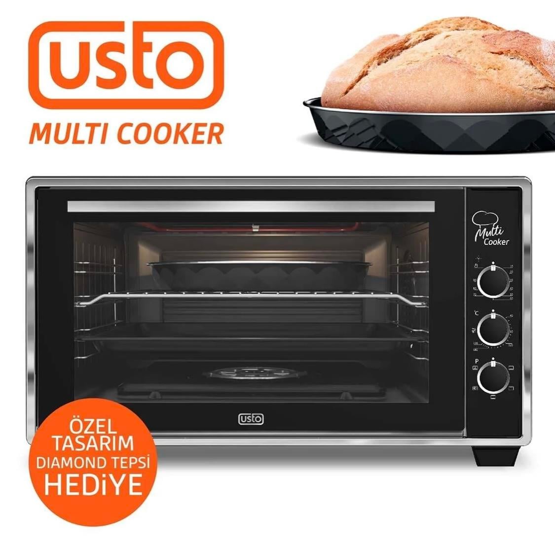 Usto 2105 Airfry Özellikli 50lt Multi Cooker Midi Fırın Beyaz