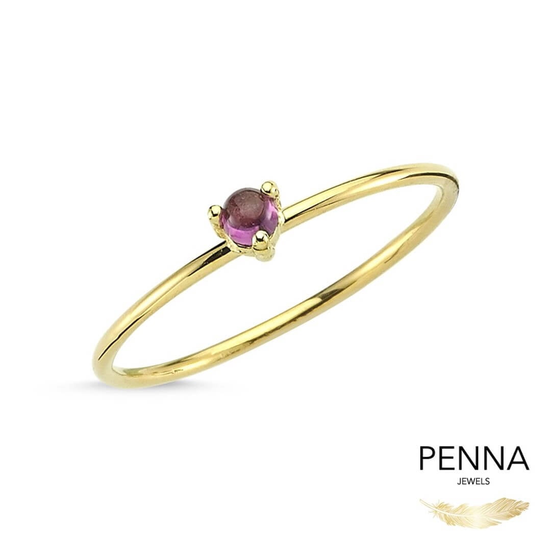 Mini Rhodolit Altın Yüzük – Petite