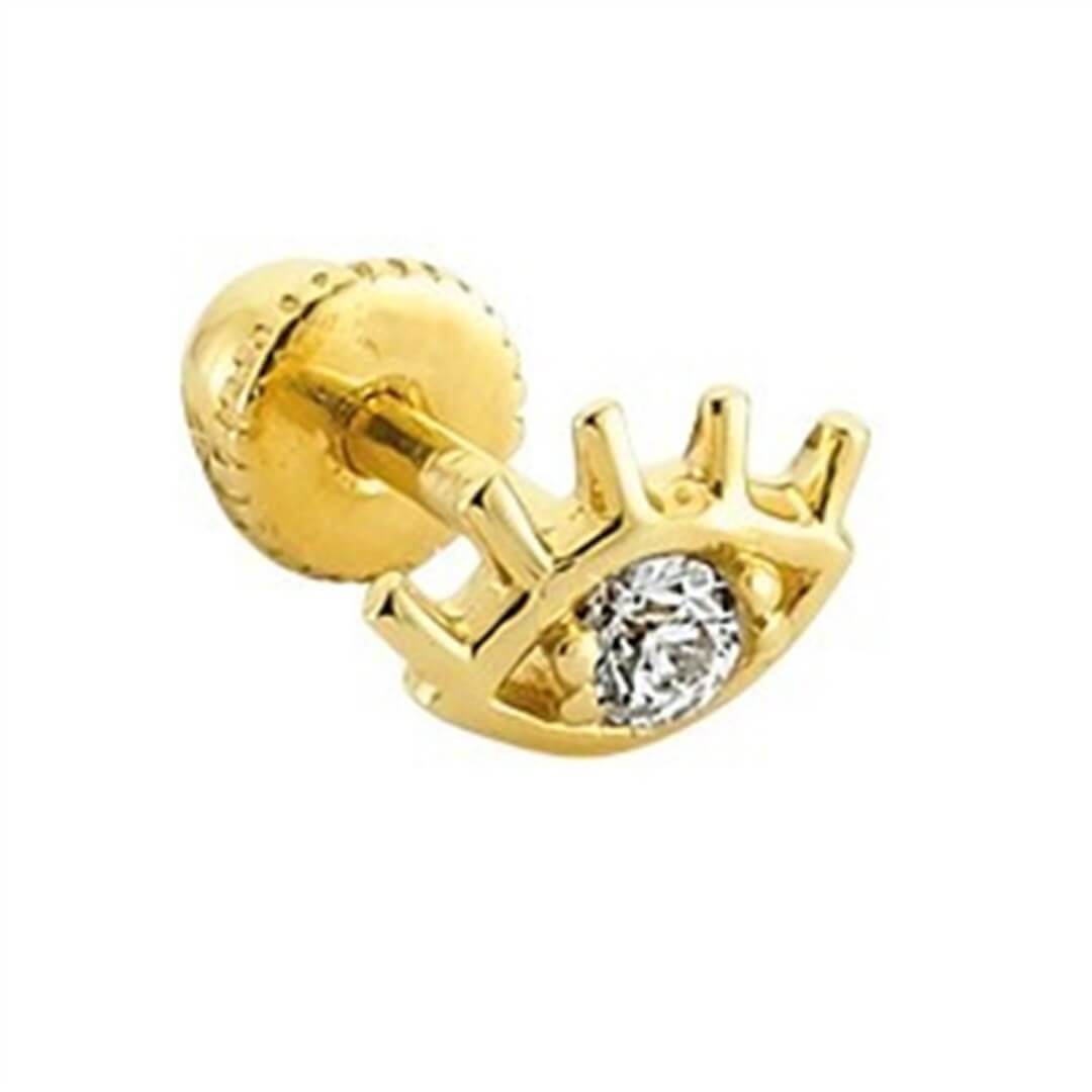 Pırlantalı Altın Piercing -Kirpik