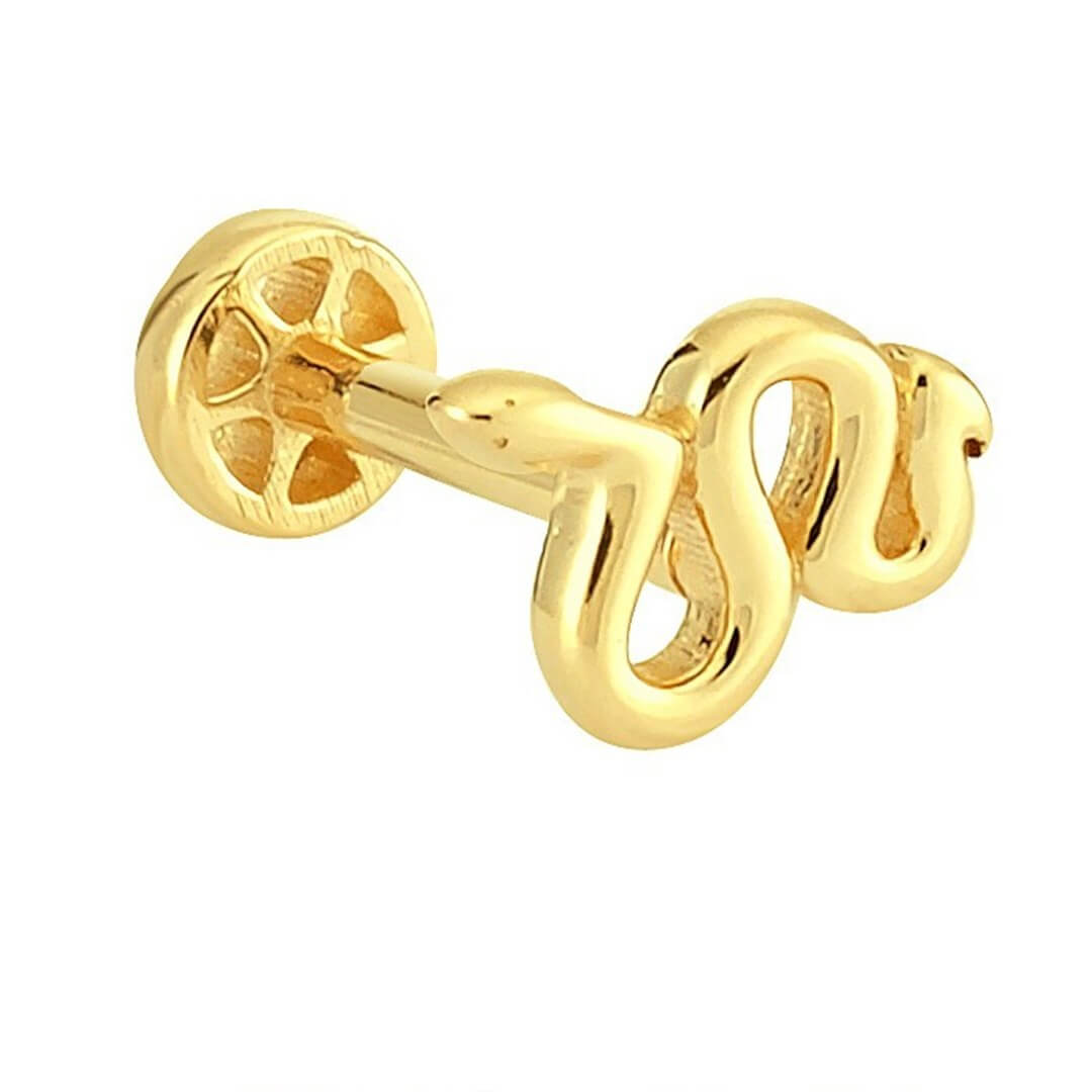 Tragus Altın Piercing – Yılan