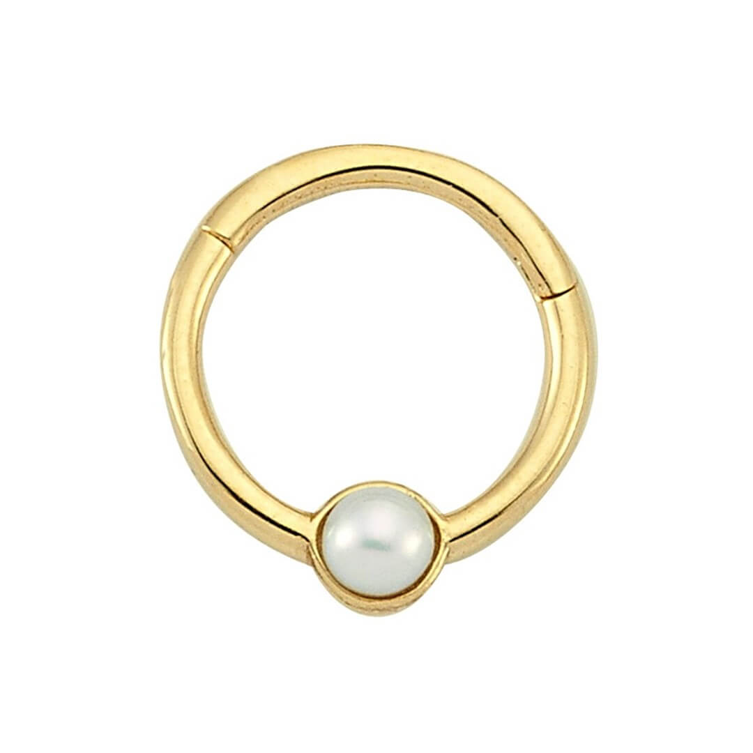 Altın Halka Piercing – Tekli İnci