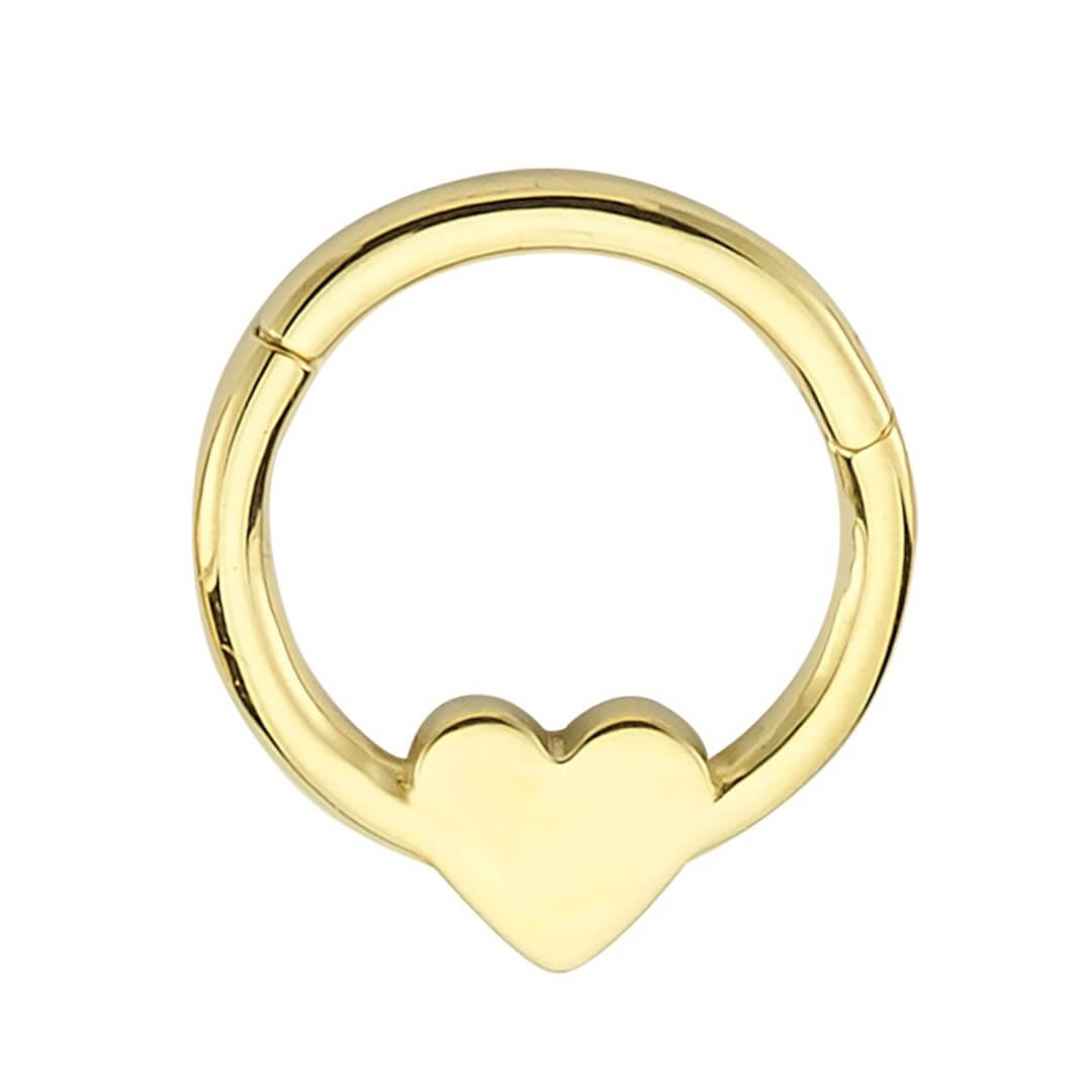 Halka Altın Piercing – Kalp
