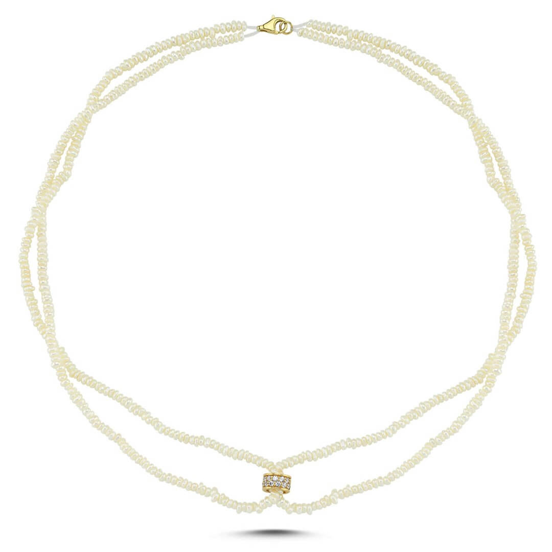 Çift Sıra İnci Choker Kolye-Pearly 