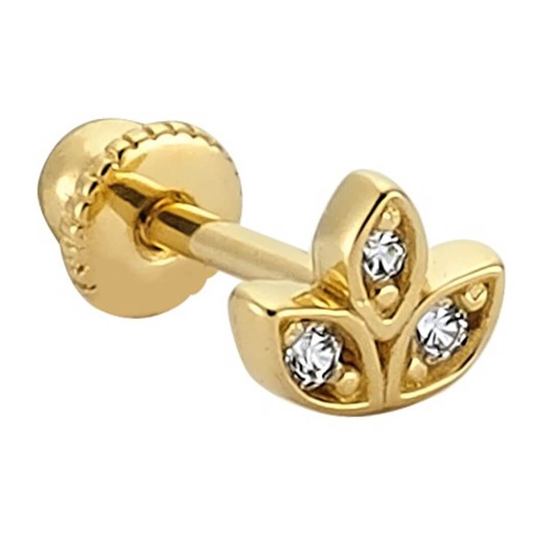 Pırlantalı Altın Piercing – Lotus