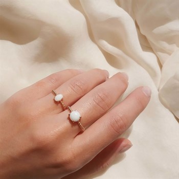 Alice Beyaz Oniks Yüzük