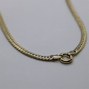 Altın Zincir Kolye – Halka Kilitli Balıksırtı Zincir