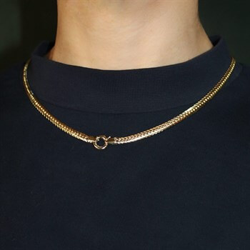 Altın Zincir Kolye – Halka Kilitli Balıksırtı Zincir