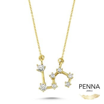 Aslan Burcu Zodiac Altın Kolye