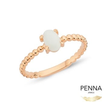 Beyaz Oniks Alice Yüzük – Oval