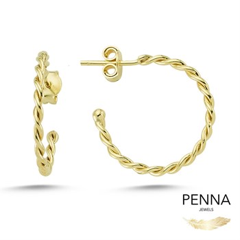 Burgu Yarım Halka Altın Küpe – 2 cm