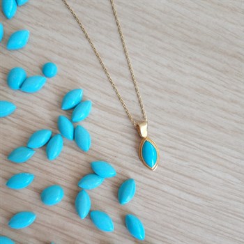 Firuze Taşlı Altın Kolye – Symi