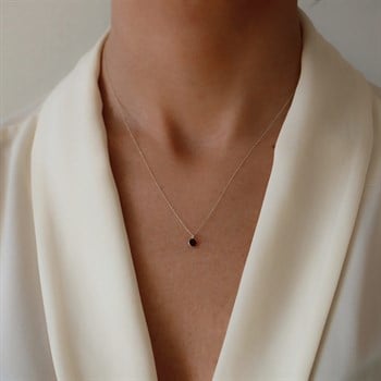 Garnet Taşlı Kolye – Yuvarlak Kesim