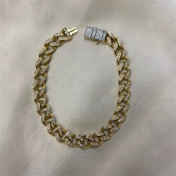 Gourmet Bold Bilezik – Full Taşlı İnce – 7.5 mm