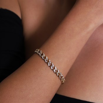 Gourmet Bold Bilezik – Full Taşlı İnce – 7.5 mm