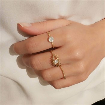 Göz Yuvarlak Taşlı Yüzük