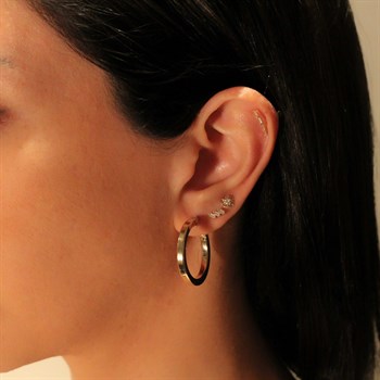 Halka Altın Küpe – 2.70 cm – Köşeli