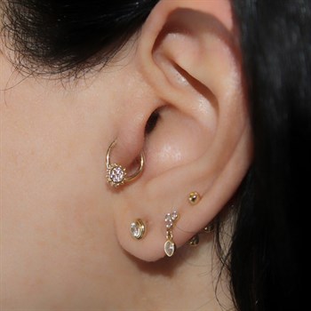 Halka Altın Piercing – Güneş