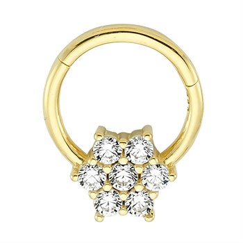 Halka Altın Piercing – Kar Tanesi