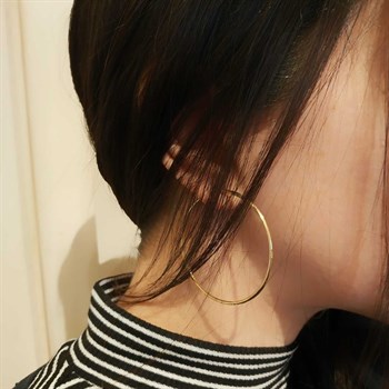 İnce Halka Altın Küpe – 4.50 cm – Fine