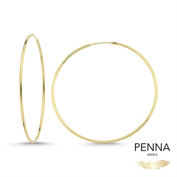 İnce Halka Altın Küpe – 8 cm – Fine