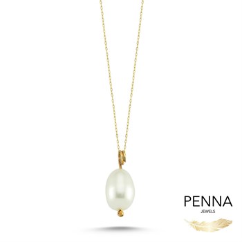İnci Altın Kolye – Perlie Oval