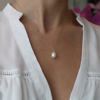 İnci Altın Kolye – Perlie Oval