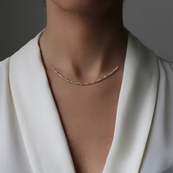 İnci ve Top Sıralı Altın Kolye