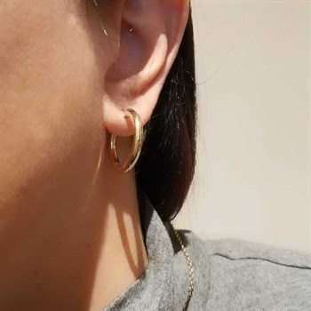 Kalın Halka Altın Küpe – 2 cm – Bold