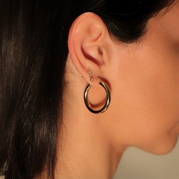 Kalın Halka Altın Küpe – 2.70 cm – Bold