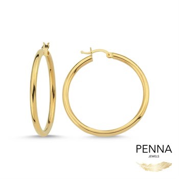 Kalın Halka Altın Küpe – 5.80 cm – Bold