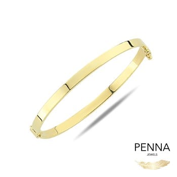 Köşeli Altın Kelepçe Bilezik – Bold 6 mm