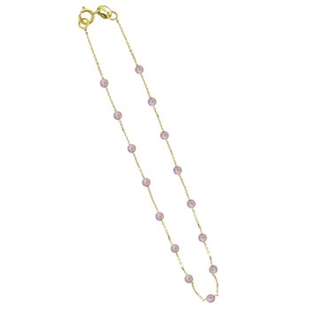 Mini Ametist Altın Bileklik